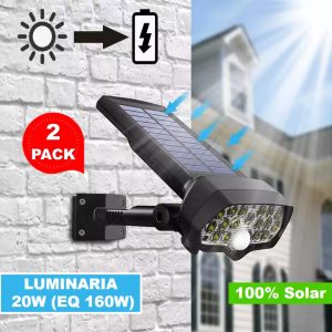KIT 2 LUMINARIAS 360° - 100% SOLAR 20W (EQ 160W)