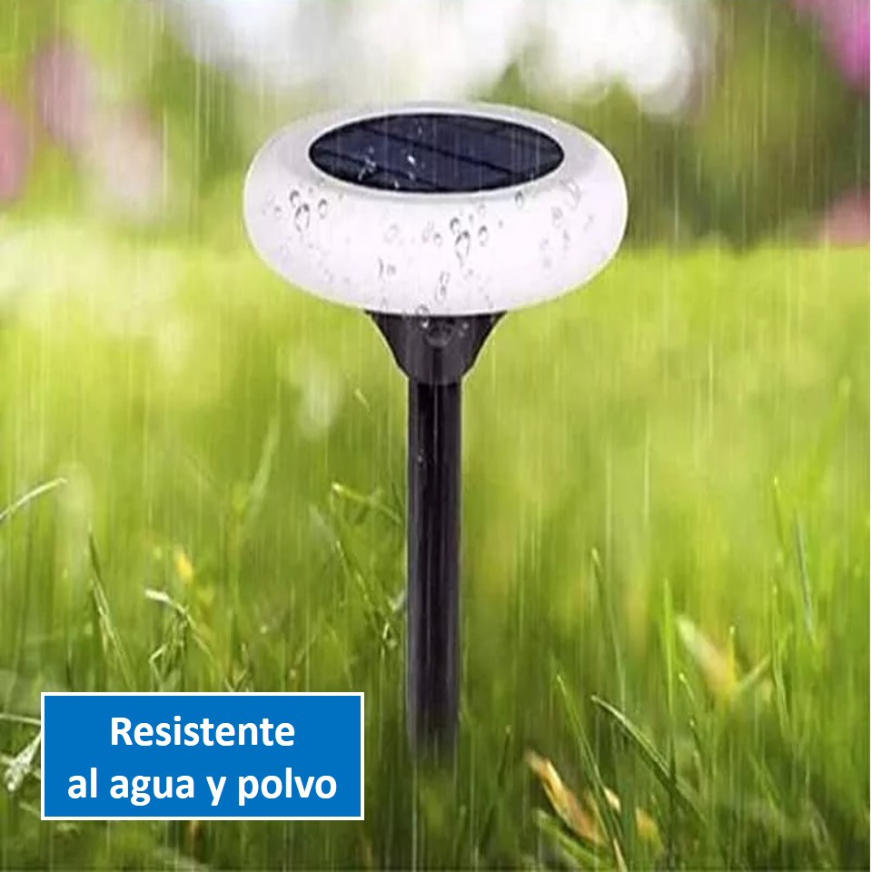 KIT 3 LUMINARIAS PARA JARDIN LUZ BLANCA/MULTICOLOR 10W - 100% SOLAR - Imagen 3