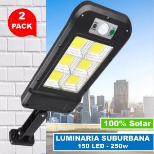 KIT 2 LUMINARIAS 25W (EQ 250W)  - 100% SOLAR