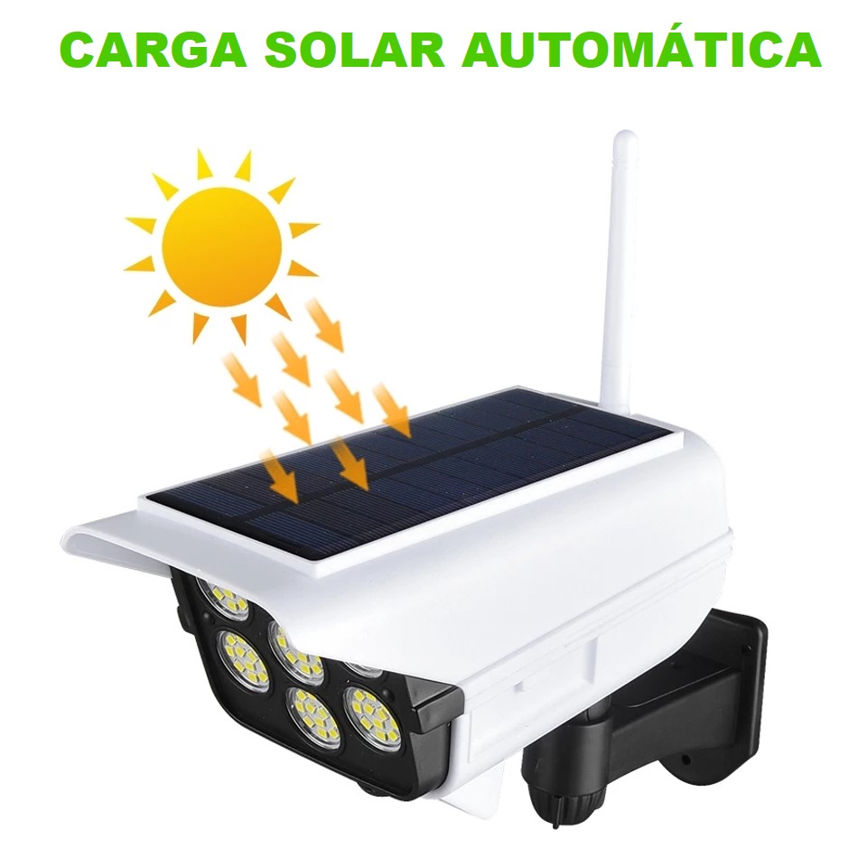 KIT 2 LÁMPARAS FORMA DE CÁMARA DE VIGILANCIA 180W - CONTROL REMOTO - 100% SOLAR - Imagen 4
