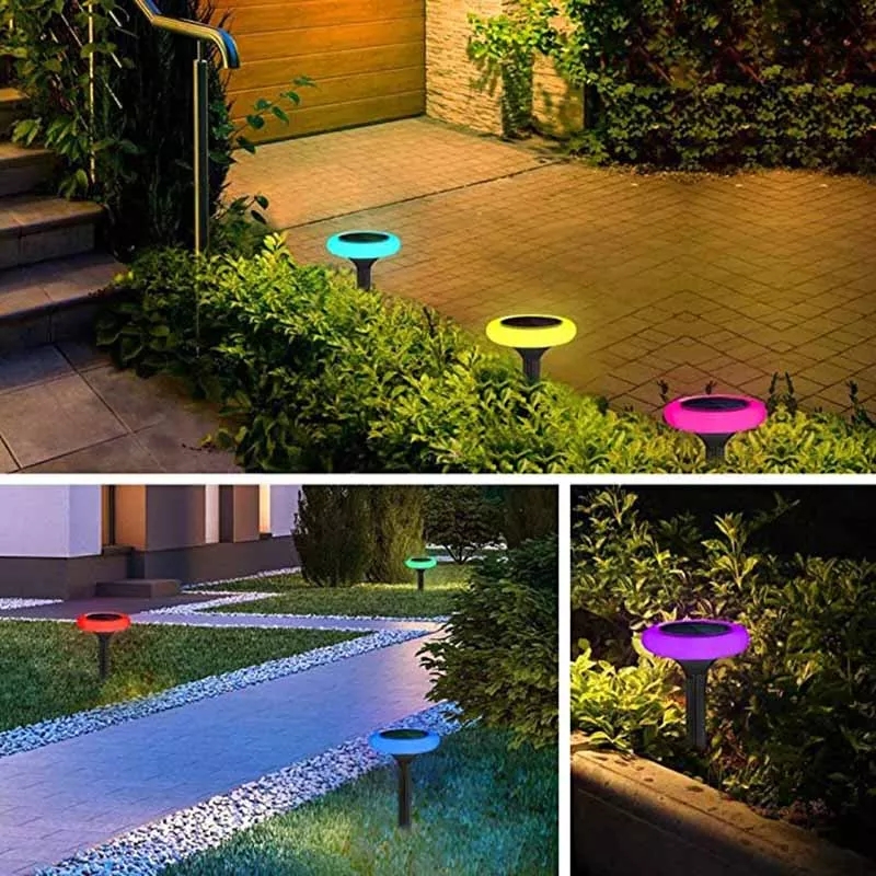 KIT 3 LUMINARIAS PARA JARDIN LUZ BLANCA/MULTICOLOR 10W - 100% SOLAR - Imagen 6