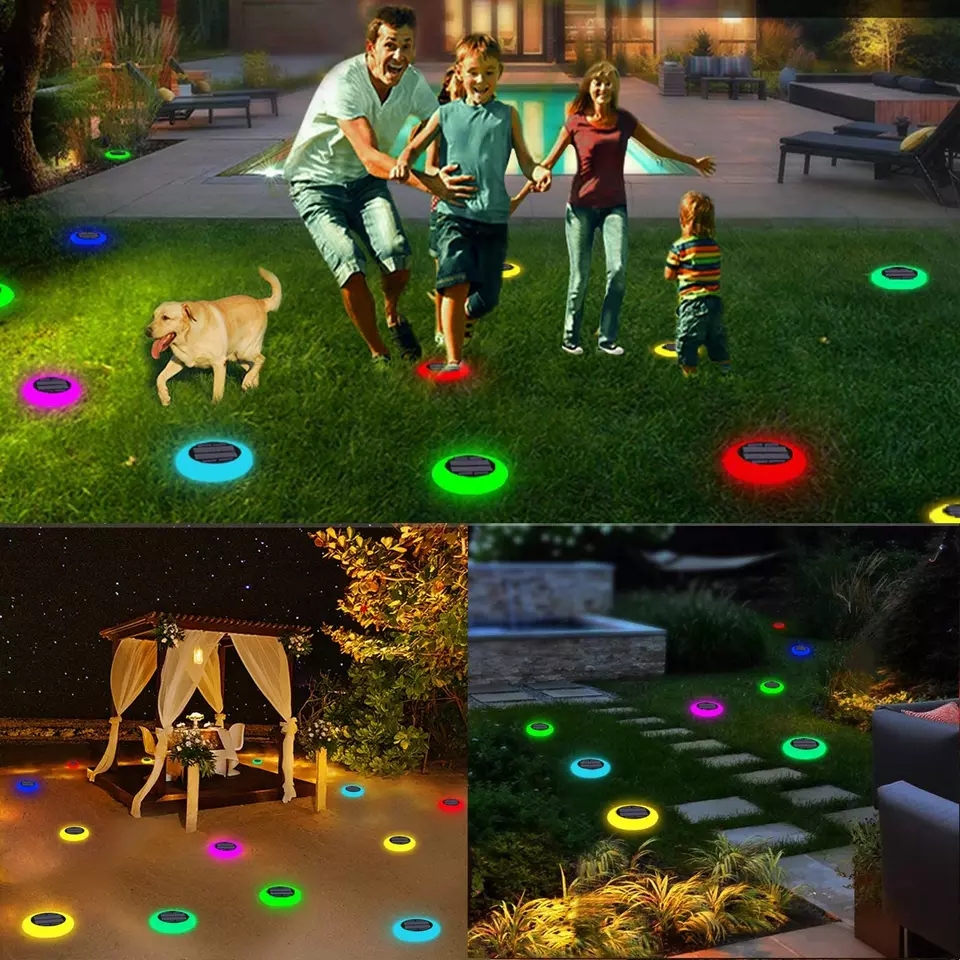 KIT 3 LUMINARIAS PARA JARDIN LUZ BLANCA/MULTICOLOR 10W - 100% SOLAR - Imagen 5