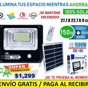 REFLECTOR 100% SOLAR CONTROL REMOTO 150W (Ilumina 1500w)