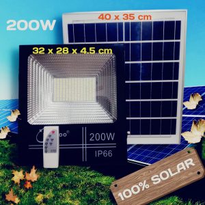 REFLECTOR 100% SOLAR CONTROL REMOTO 200W (Ilumina 2000w)