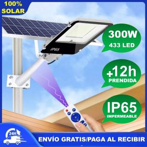 UMINARIA ALUMBRADO PÚBLICO 300W (EQ 3000W) – 100% SOLAR + CONTROL REMOTO