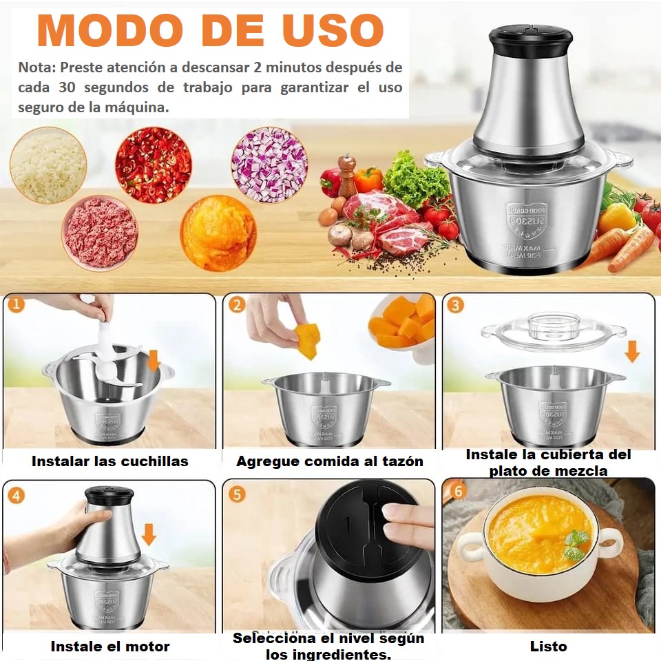 PROCESADOR DE ALIMENTOS 1000W - Imagen 6